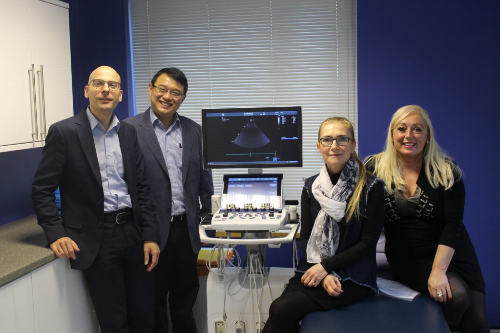 Justin Taylor, Medical Lead for Welsh Hearts, Amos Wong, Associate Specialist in Paediatric Cardiology, Dr. Joanna Longstaffe – Director of iDiagnostic and IGP, Sharon Owen, Welsh Hearts Charity Director