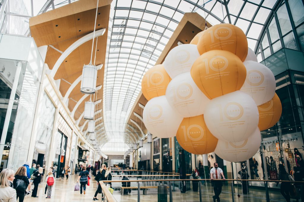 St David's shopping centre Cardiff Celebrates it's 10th Birthday.