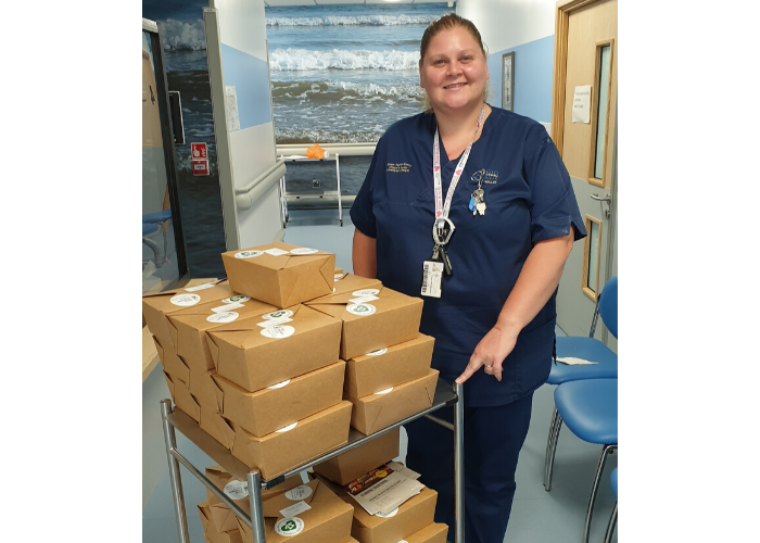 Delivery of Afternoon Tea boxes to Morriston Hospital's Renal unit