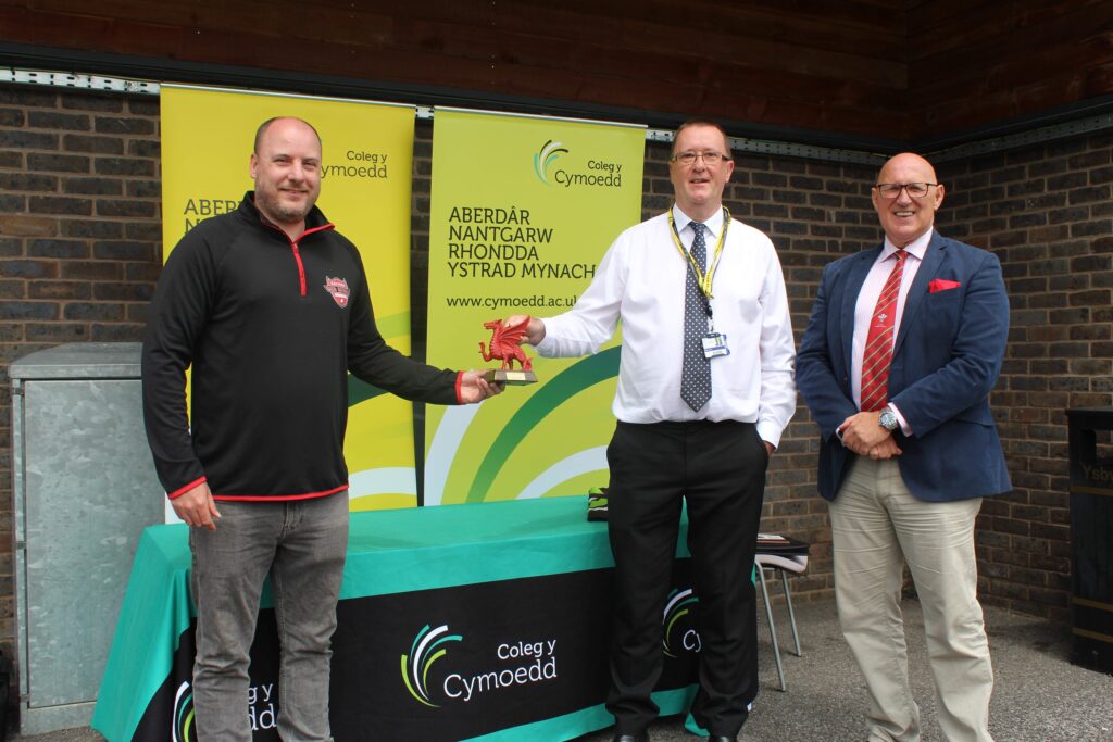 (L-R) Ian Blease, Director of Rugby and Operations at Salf... Principal Coleg y Cymoedd, Gareth Kear, Wales Rugby League