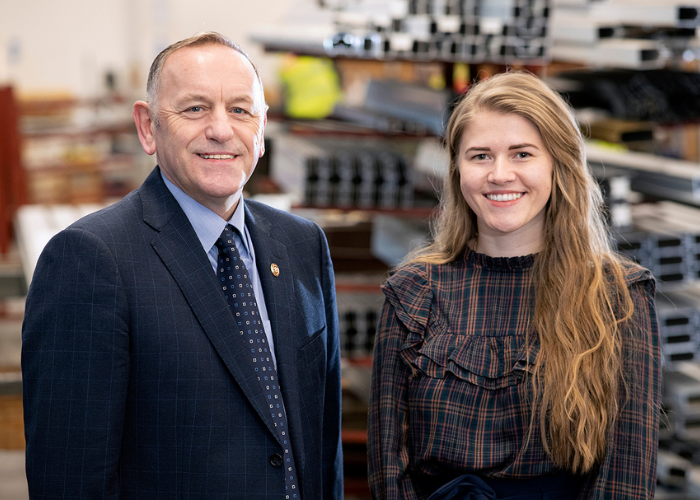 (L-R) Alan Brayley, Chairman of AB Glass with new Head of Finance, Kirsty James