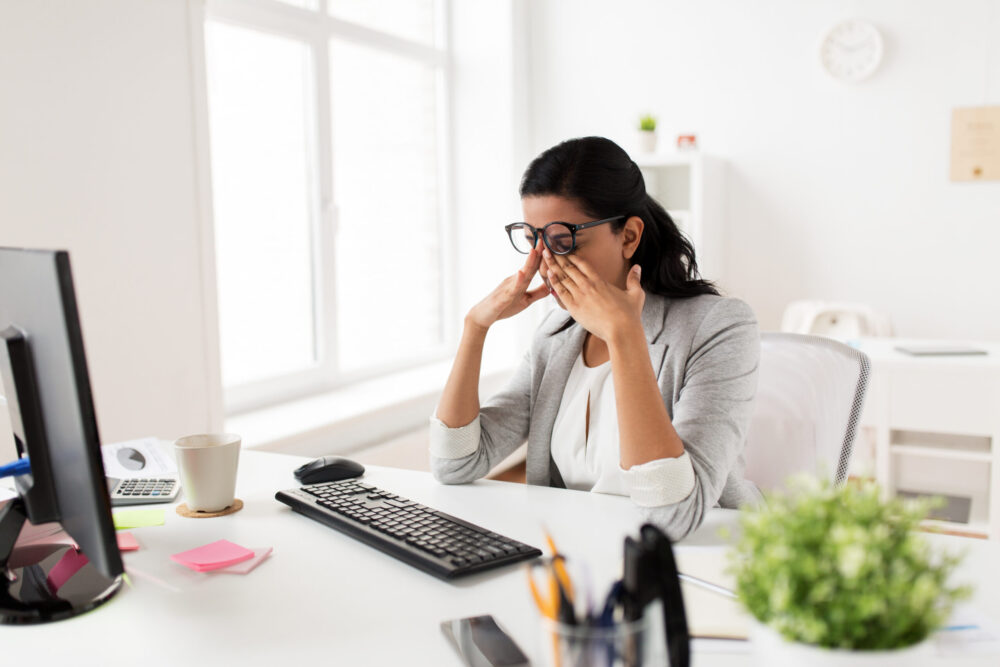 businesswoman with computer working at office