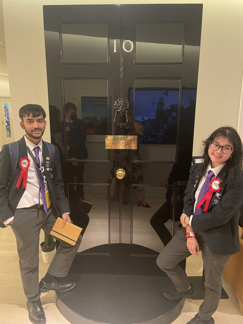 Marzooq Subhani, 16, and Crystal Tran, 15 represented the UK at a global exhibition in Dubai after winning a national debating competition