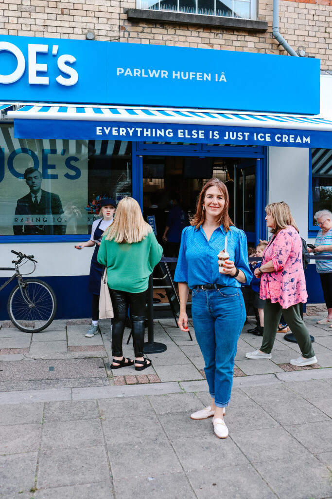 Lucy Hughes Director Joe’s Ice Cream with new Centenary Sundae