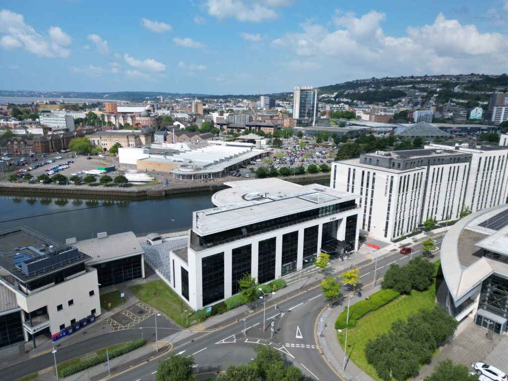 Bird's eye view of Acuity's new office in Swansea.