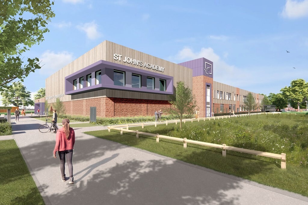 An artist's impression of St John's Academy, Wantage