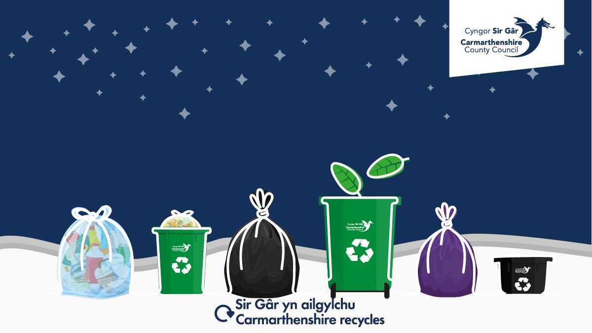 Bin collections in Carmarthenshire over Christmas and top tips to