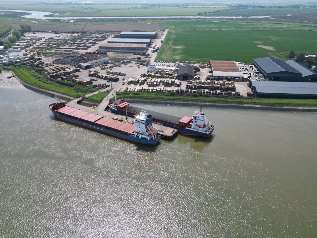 A bird's eye image of Creeksea Ports in Essex.