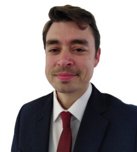 Man in front of a white background