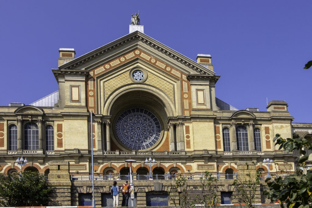 LONDON, UNITED KINGDOM - Sep 20, 2020: The front of Alexandra Palace