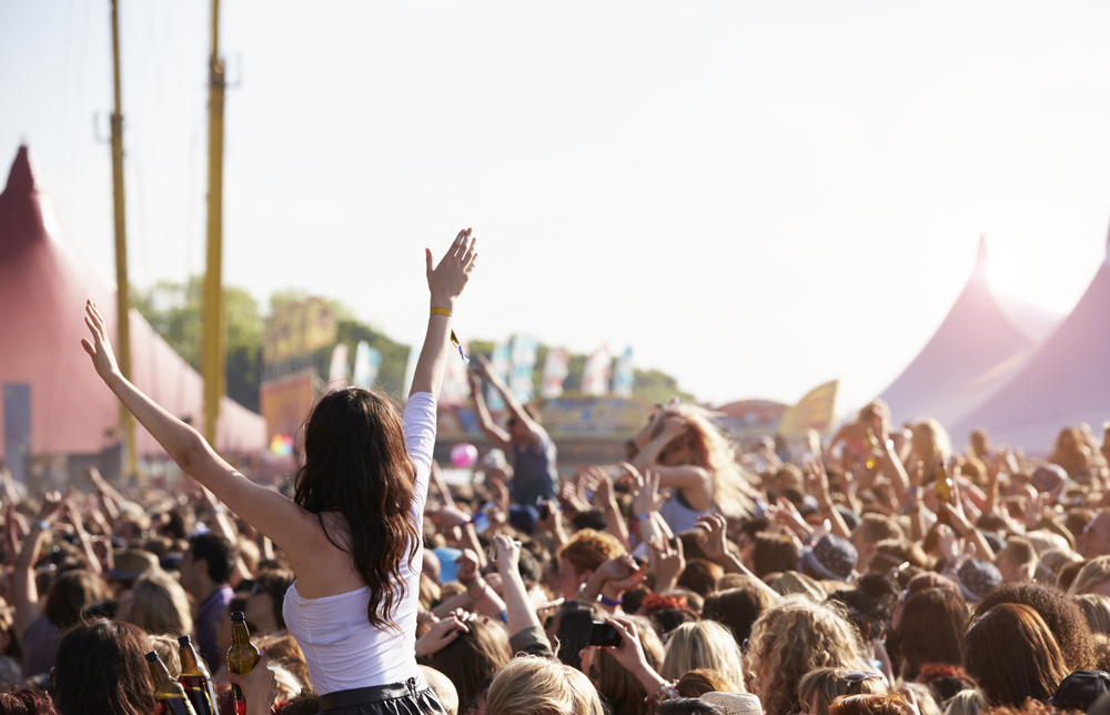 Crowds Enjoying Themselves At Outdoor Music Festival