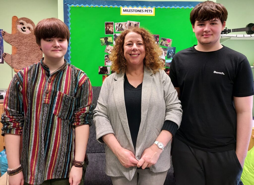 Felix, Rhys, and Cllr Gill German pic