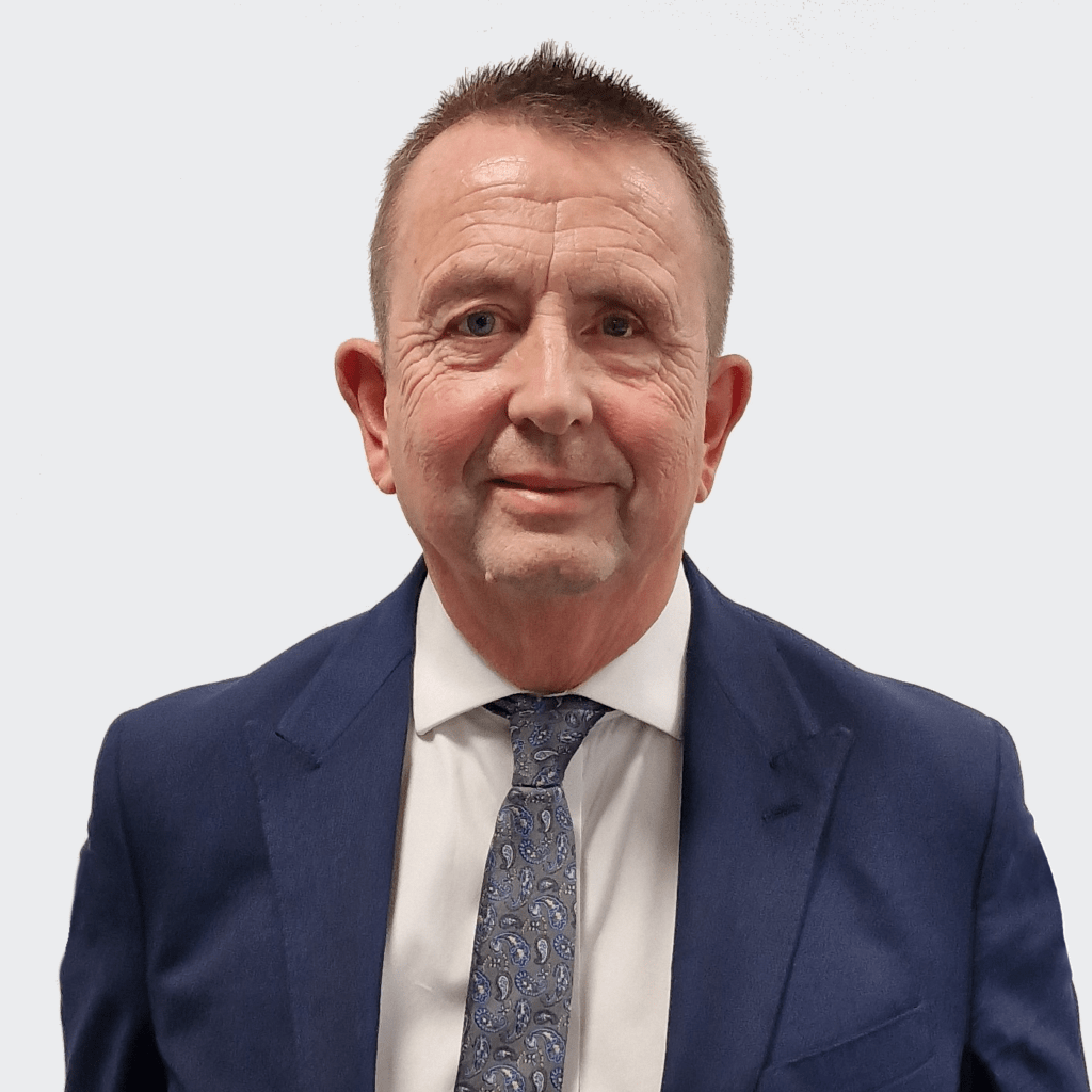 Man standing in front of white background