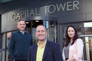 Hazelwoods Cardiff's senior team. From left to right: Bruce Black, Nina Turner and Nick Haines