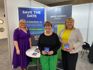 ICC Wales Sales Director Danielle Bounds, Director of RCN Wales Helen Whyley, and RCN Wales Board Chair Jacquelin Davies