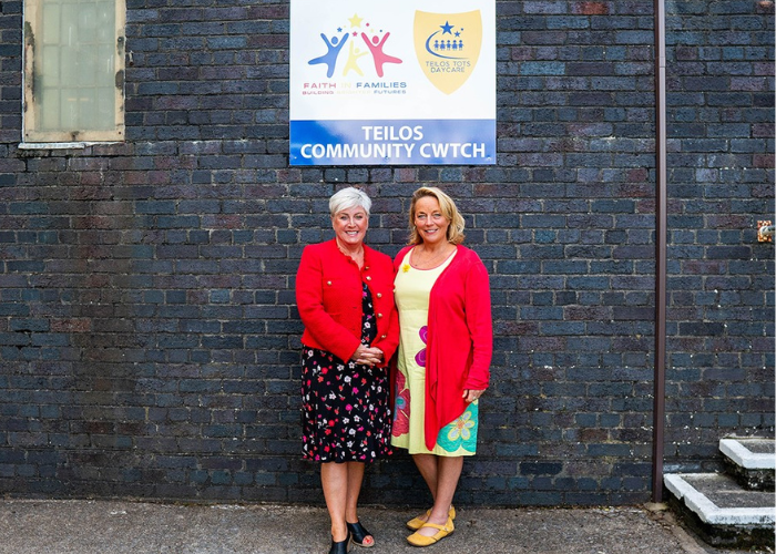 Jane Parker (left), Area Manager, Swansea Building Society, and Cherrie Bija (right), CEO, Faith in Families