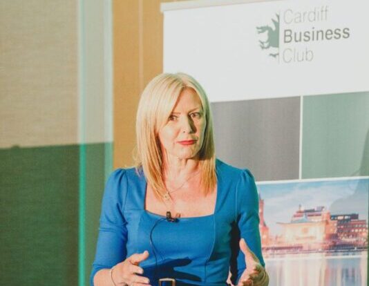 Jeannette Linfoot addresses Cardiff Business Club