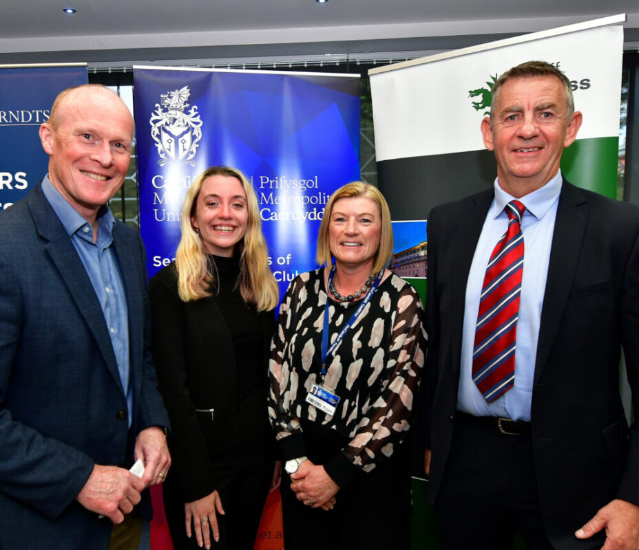 L-R Paul Thorburn, Lucy Aur, Professor Cara Aitchison, Ian Gwilym