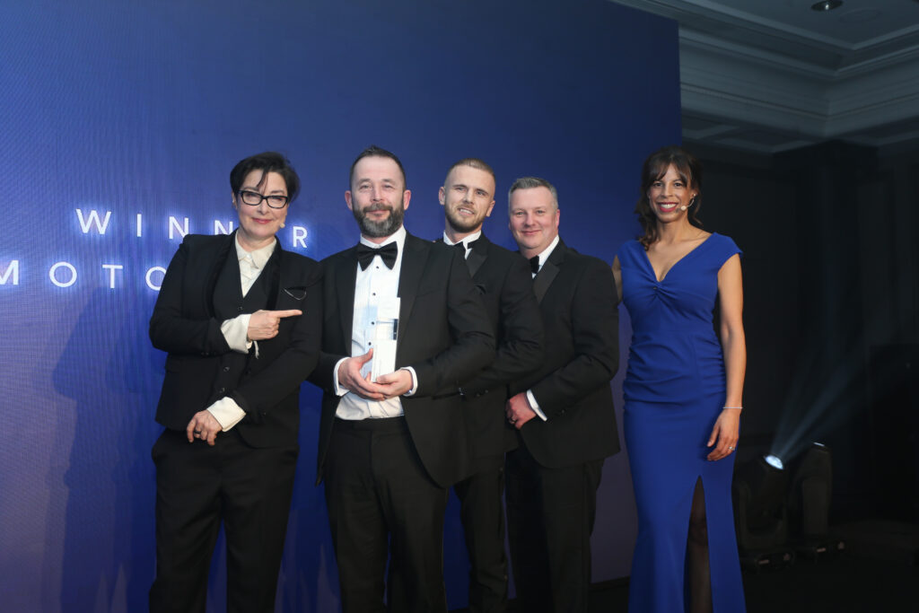 (L-R) Sue Perkins, Gabe Masterson, Head of Business, Nathen Scott, Aftersales Manager, Matthew Barry, Sales Manager, Nicole Melillo Shaw, Managing Director at Volvo Car UK