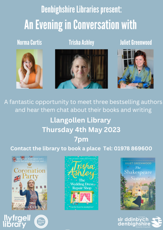 Llangollen author event poster