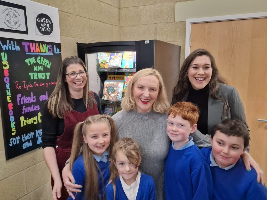 (LtR) Ellie Powell, Lola McNinch and Isla Collins in Year 5, Ryan Hardwick in Year 6, Akif Goktas in year 3 and Acting Headteacher Claire Pugh with Fiona Stewart (middle)