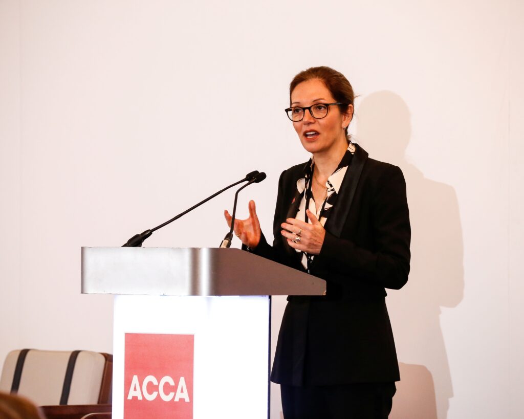 Lucia Real-Martin speaking at ACCA's conference