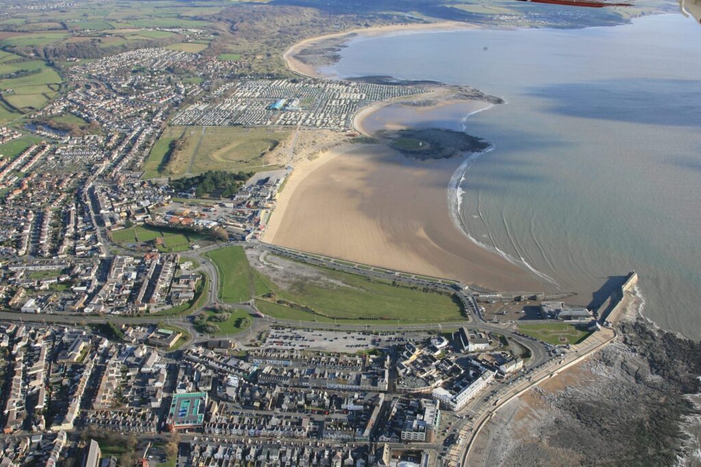 Porthcawl Waterfront Regeneration Area aerial view