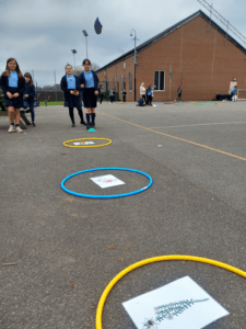 Pupils at Ysgol y Waun learning about invasive species in an interactive PE lesson. (1)