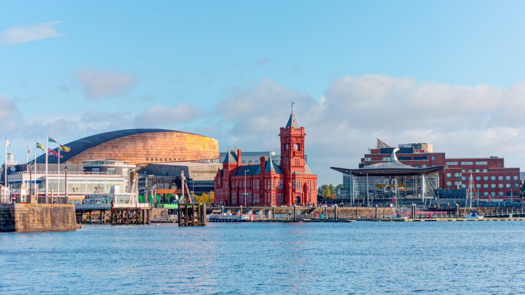 Panoramic view of the Cardiff Bay - Cardiff, Wales