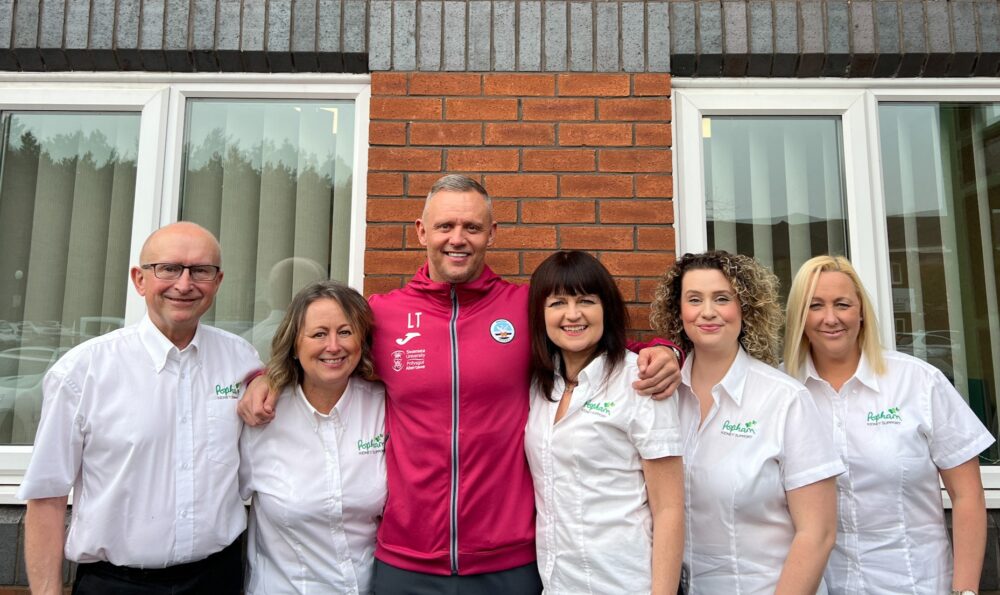 The Popham Kidney Support team with newest patron, Lee Trundle