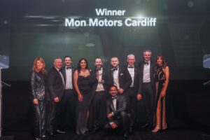 The team at Mon Motors Cardiff celebrated their award win at Volvo’s 2025 Champions Awards