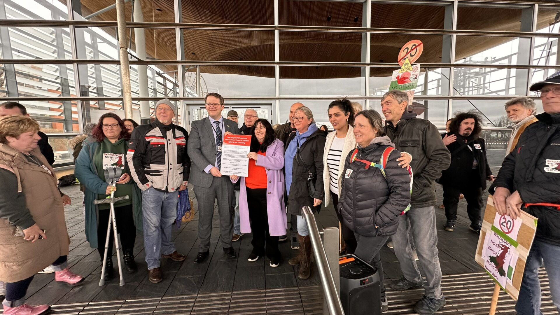 Vehicle Convoy And Protest On The Senedd Steps As 20mph Petition Goes ...